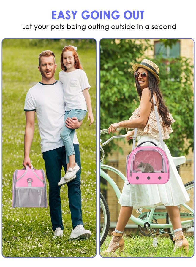 Bissap Guinea Pig Carrier Bag, Portable Small Animal Carrier Pouch for Hamster Chinchilla Bunny Hedgehog Lizard Bearded Dragon Bird Outgoing Reptile Travel Carrying Case - Pink - Image 5